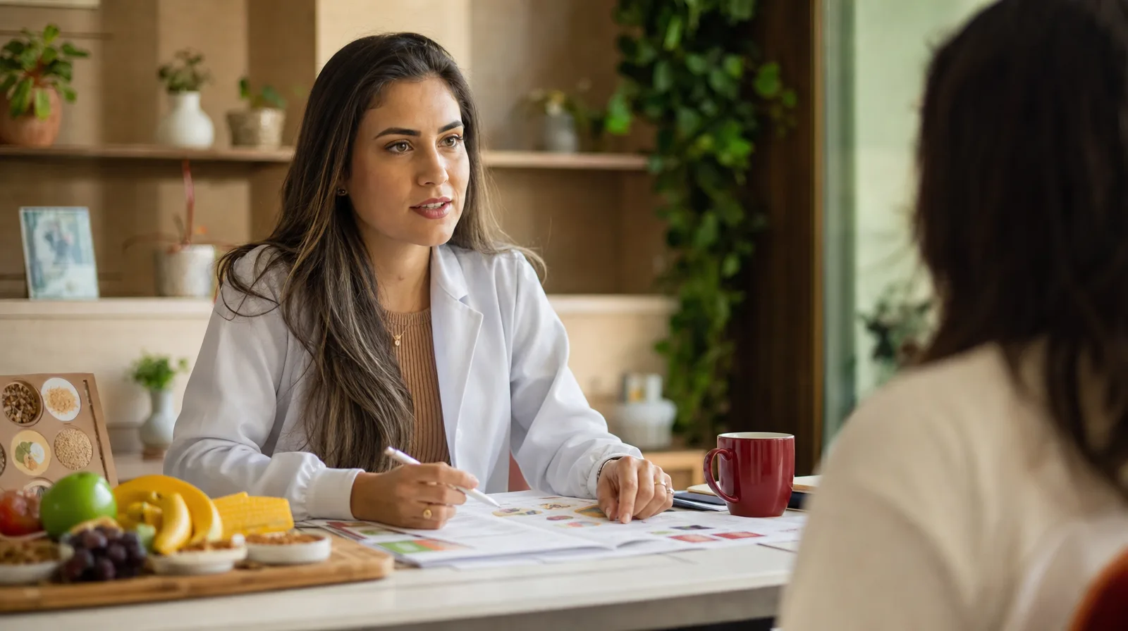 Um assistente de IA que conversa com seus pacientes, marca consultas, envia lembretes do plano alimentar e reorganiza sua agenda. Foque na nutrição, não na agenda.
